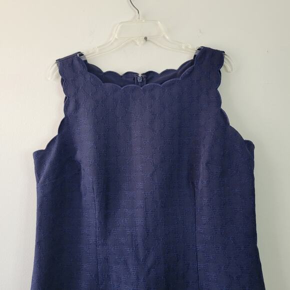 TALBOTS RSVP SCALLOP JACQUARD SHEATH DRESS - Picture 3 of 7